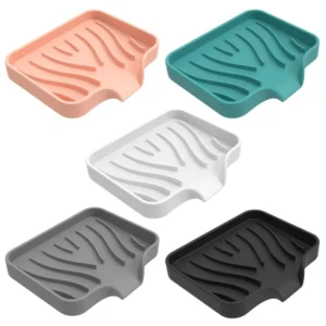Self Draining Soap Dish Silicone Soap Holder for Bathroom Shower Kitchen Supply