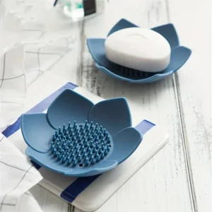 Silicone Flower Soap Dish Self Draining Bathroom Soap Holder UK