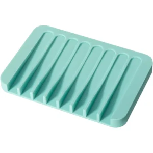 Silicone Soap Dish Holder Green Draining Non Slip Bathroom Kitchen Soap Box 1PC