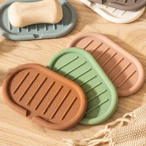 Self Draining Soap Dish Holder Creative Soap Plate Soap Container Household