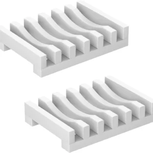 2pk Silicone Soap Dish with Self-emptying Drainage Holes Soap or Sponge Holder